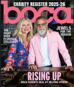 Mike and Camilla Goodwin on the front of Boca magazine